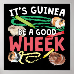 Poster Guinée Soyez une bonne roue - Guinée Pig Pun