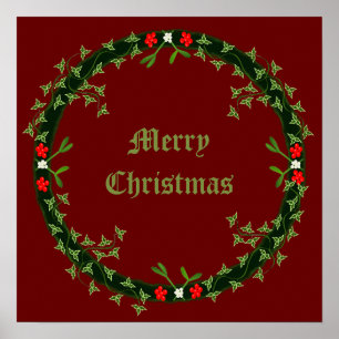 Poster Guirlande de Noël gothique personnalisée