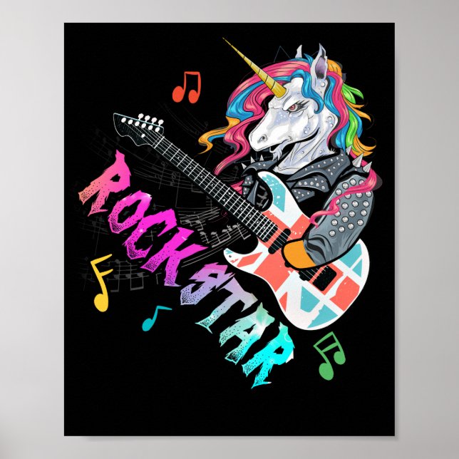 Poster Guitar Rockin' Music Singer (Devant)
