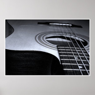Poster Guitar Strings Canvas  BW