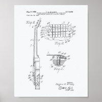Guitare 1955 Brevet Art Livre blanc