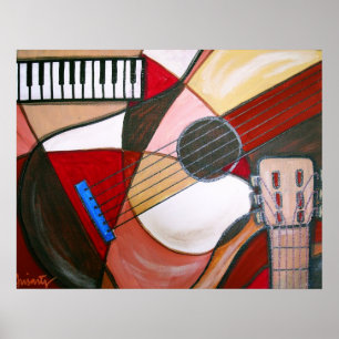 POSTER GUITARE ABSTRAITE