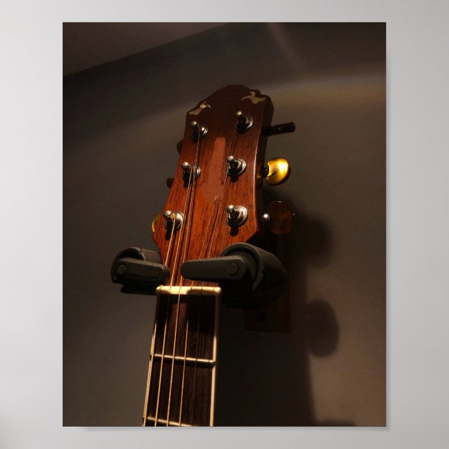 Poster Guitare acoustique mignonne (Devant)