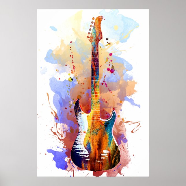 Poster Guitare colorée (Devant)