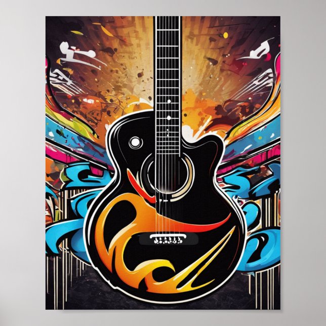 Poster Guitare cool (Devant)