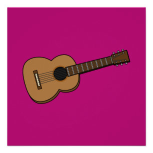 Poster Guitare Dessin Animé
