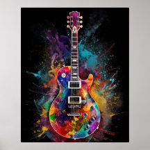 Guitare électrique éclatante de couleur
