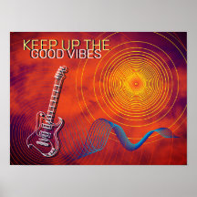 Guitare électrique Gardez le Good Vibes bleu orang