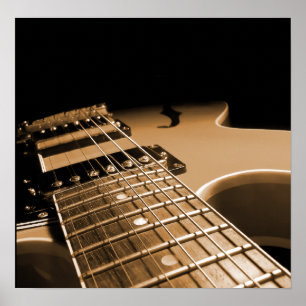 Poster Guitare électrique - Orange épicé