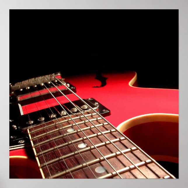 Poster Guitare électrique rouge - PERSONNALISER (Devant)