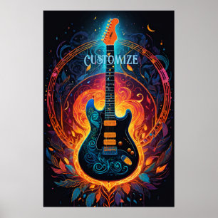 Poster Guitare électrique Sun Fire