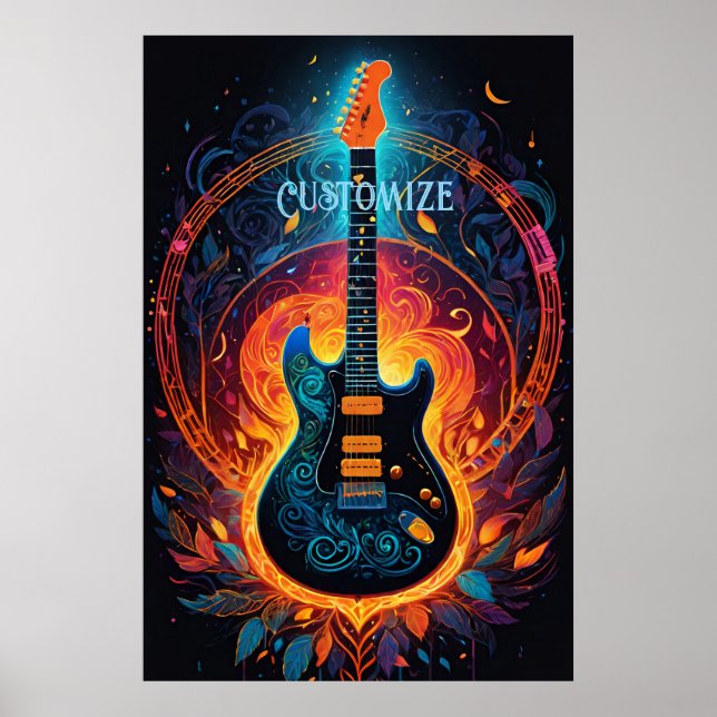 Poster Guitare électrique Sun Fire (Devant)