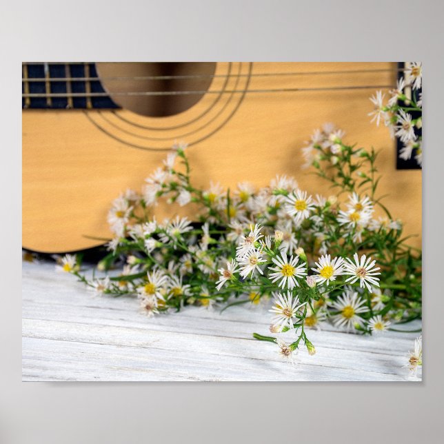 Poster guitare et fleur sauvage (Devant)