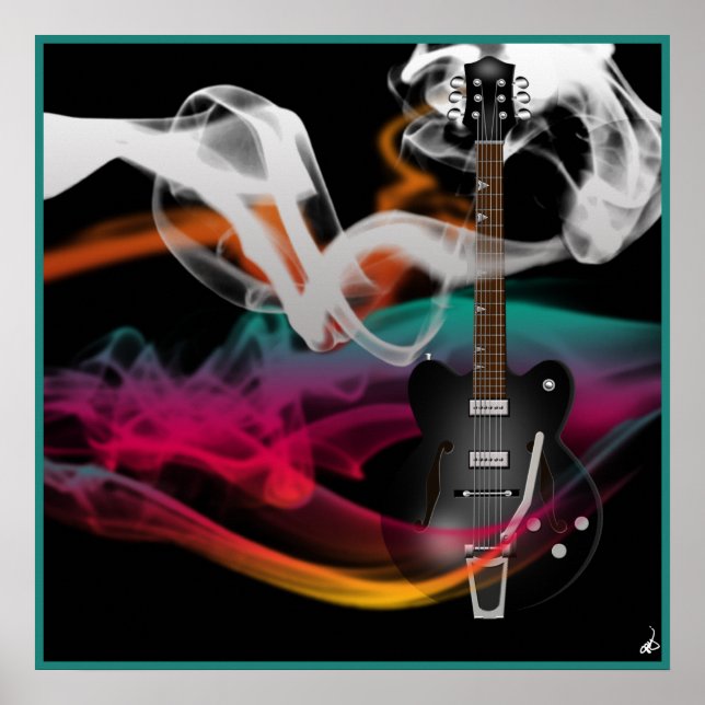 Poster Guitare fumante (Devant)