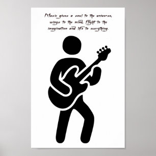 Poster Guitare Player Music Citations Silhouette art