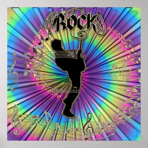 Poster Guitare super dans une Cravate-Dye Dream Music Pos