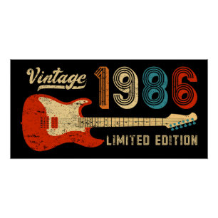 Poster Guitariste basse électrique pour 40e anniversaire 