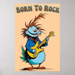 Poster Guitariste du dessin animé
