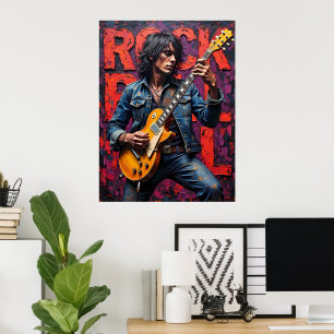 Poster Guitariste du rock et du roll