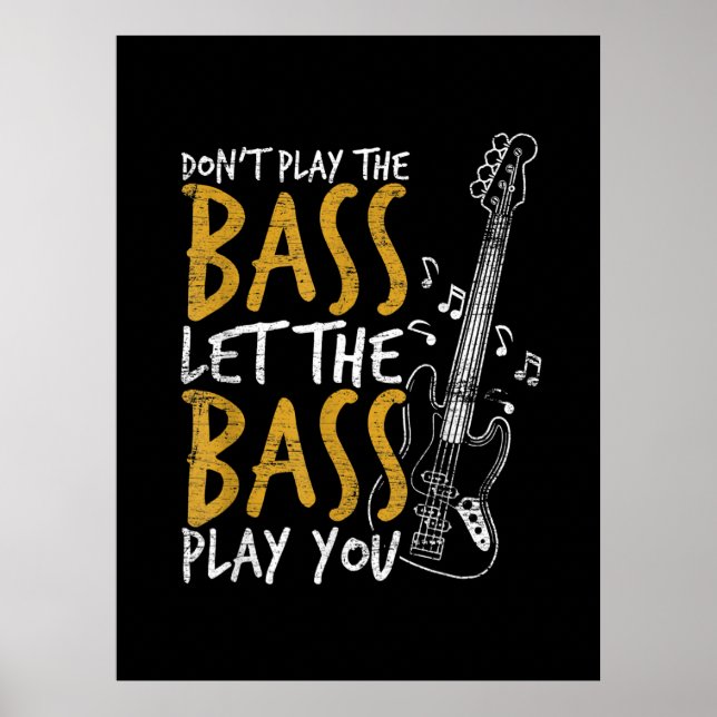 Poster Guitariste Laisser Bass Guitar Anniversaire (Devant)