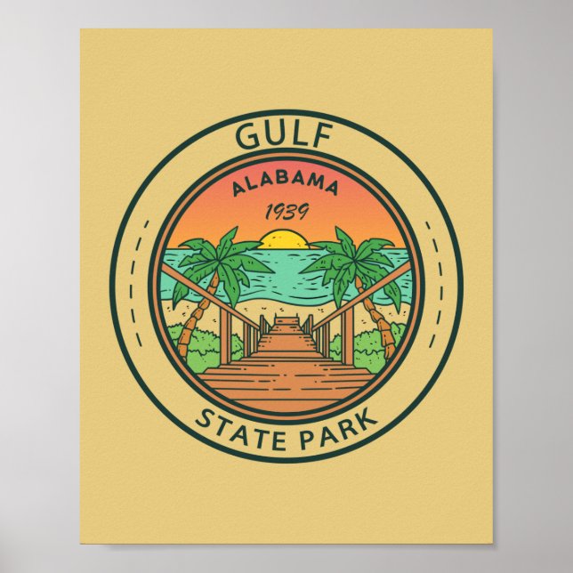 Poster Gulf State Park Alabama Circle Badge (Devant)