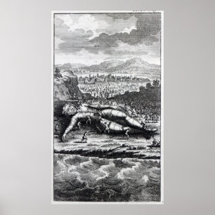 Poster Gulliver a capturé par les Lilliputians