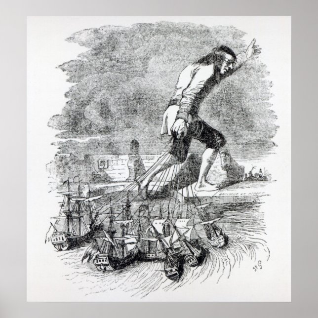 Poster Gulliver a volé la flotte blefuscudienne (Devant)