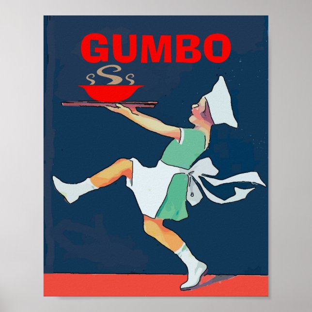 Poster GUMBO, fille avec bol, Cuisine (Devant)