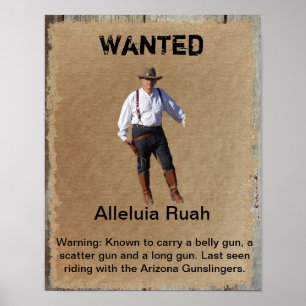 Poster Gunslinger de l'affiche Recherchée de l'ouest