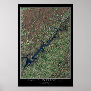 Poster Guntersville Lake Alabama Carte Satellite De L'Esp