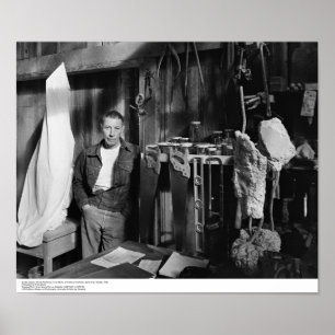Poster Gurdon Woods, artiste en résidence, dans son studi