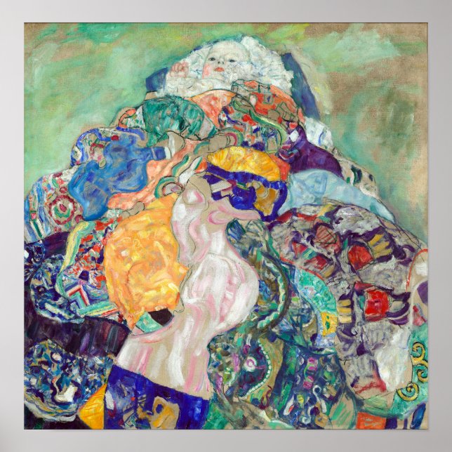 Poster Gustav Klimt Baby (Berceau) (Devant)