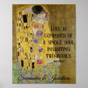 Poster Gustav Klimt Couple Kiss Artwork Custom Names