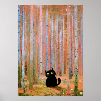 Poster Gustav Klimt Forêt de pins