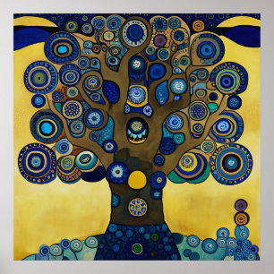 Poster Gustav Klimt Inspiré L'Affiche Arbre de Vie