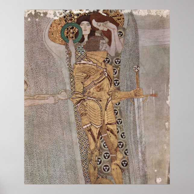 Poster Gustav Klimt - La Frieze Beethoven (Devant)