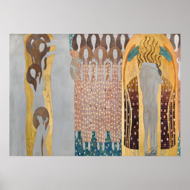 Poster Gustav Klimt - La Frise Beethoven, Détails (Devant)