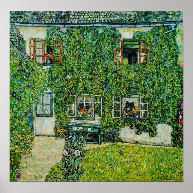 Poster Gustav Klimt - La Maison de Guardaboschi (Devant)