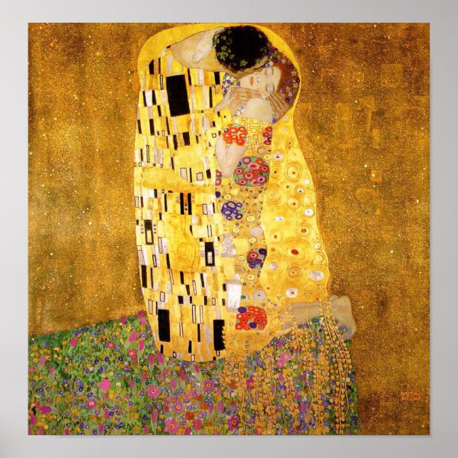 Poster Gustav Klimt L'affiche Kiss (Devant)