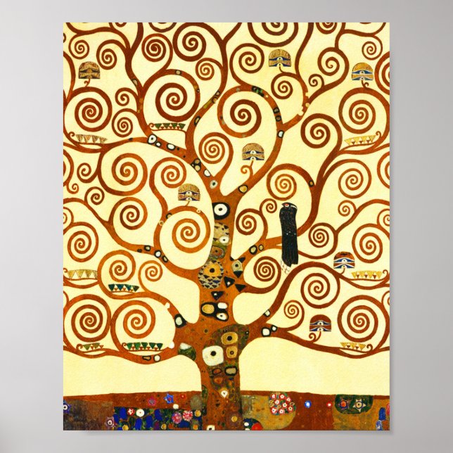 Poster Gustav Klimt L'Arbre de la Vie Art fine (Devant)