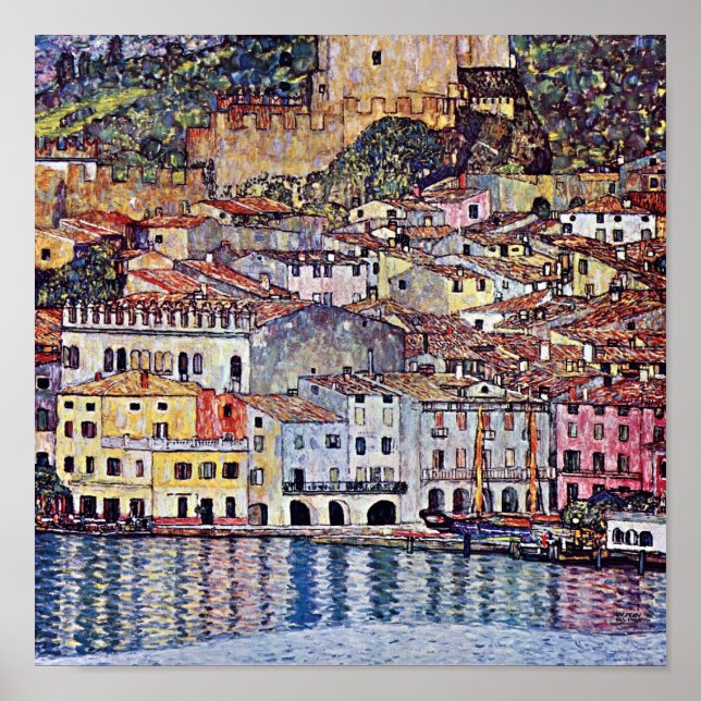 Poster Gustav Klimt - Malcesine au lac de Garde Italie (Devant)