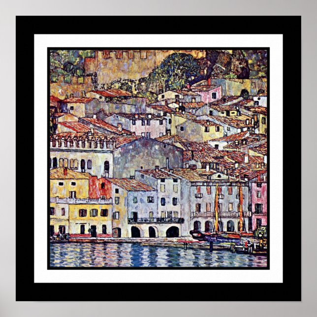 Poster Gustav Klimt - Malcesine au lac de Garde Italie (Devant)