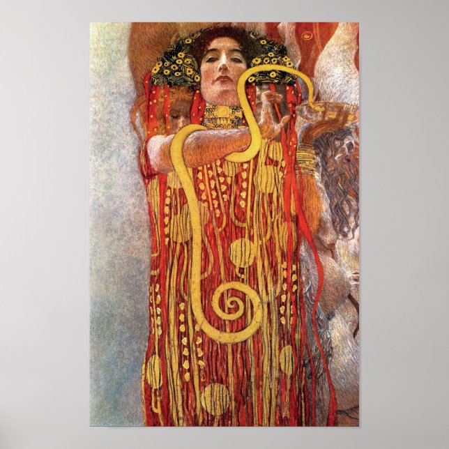 Poster Gustav Klimt - Médecine de l'hygiène Déesse de la  (Devant)
