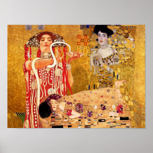 Poster Gustav Klimt, peintures Collage, Art combiné