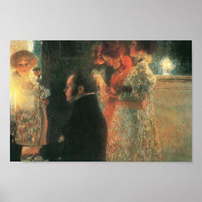 Poster Gustav Klimt- Schubert au Piano II (Devant)