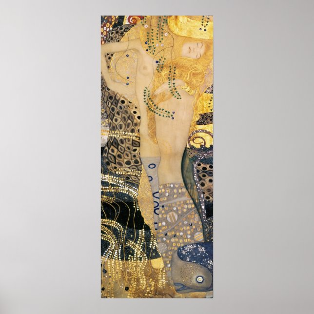 Poster Gustav Klimt - Serpents d'eau I (Devant)