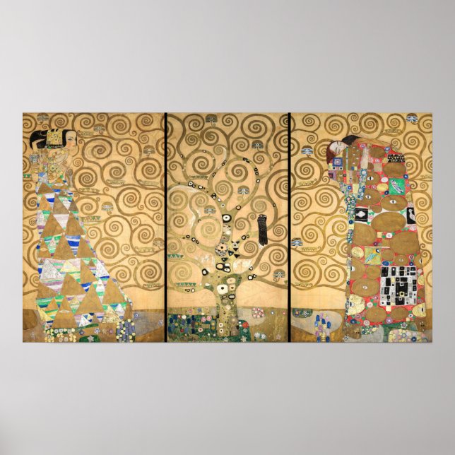 Poster Gustav Klimt - Stoclet Frieze Arbre de vie (Devant)