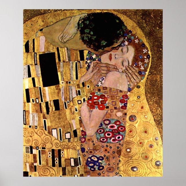 Poster Gustav Klimt : The Kiss (Devant)