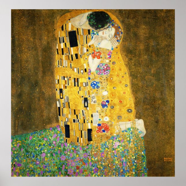 Poster Gustav Klimt The Kiss Vintage (Devant)
