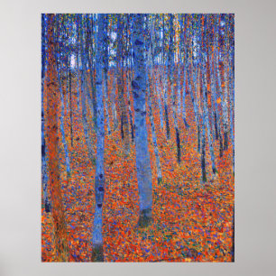 Poster Gustav Klimt's Beech Grove I famous painting 